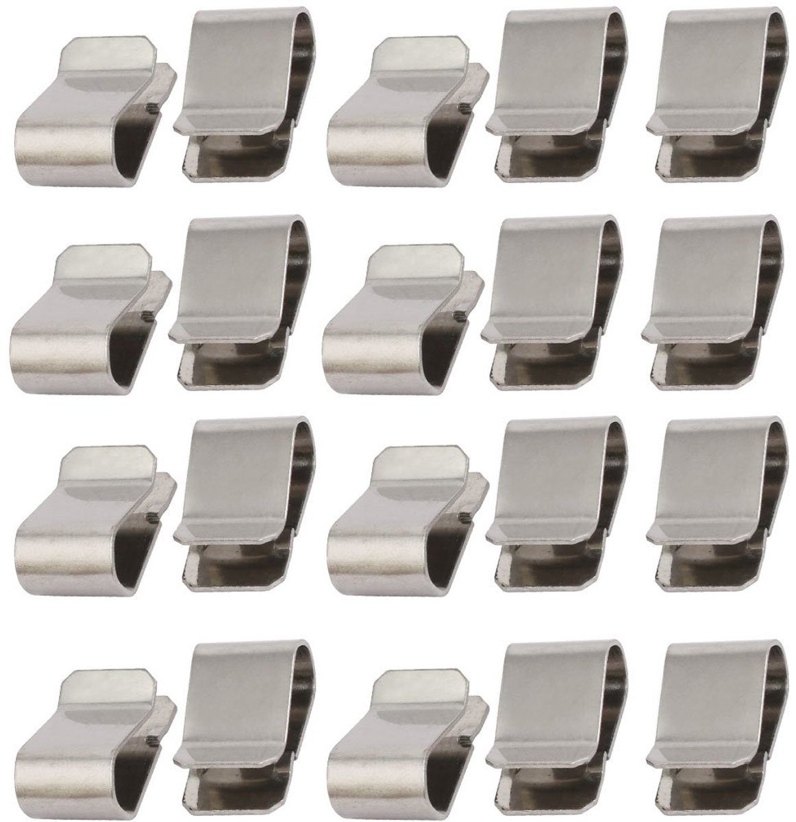 sourcingmap 20 stuks roestvrij stalen veer U Clip Zilver Tone 21.4mm x 12mm