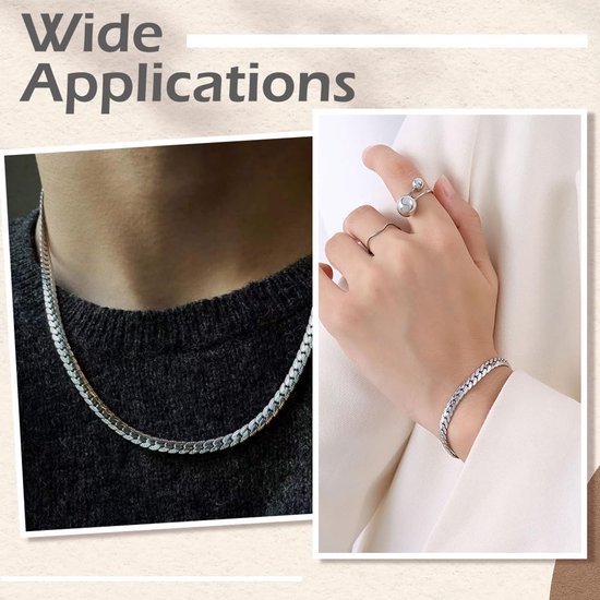 5 meter/16,4 voet 304 roestvrijstalen Cubaanse schakelketting met spoel Ongelaste dikke stoeprand kettingen voor sieraden maken Ketting knutselen — afbeelding 4