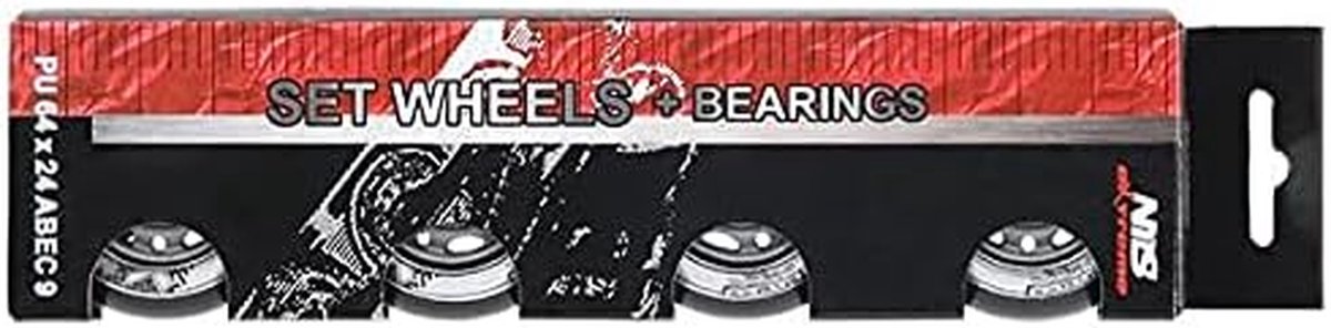 Inline skate wielen - Skeelerwielen PU - Snel skeeleren - Hoge snelheid - 64mm 82A - Zwart