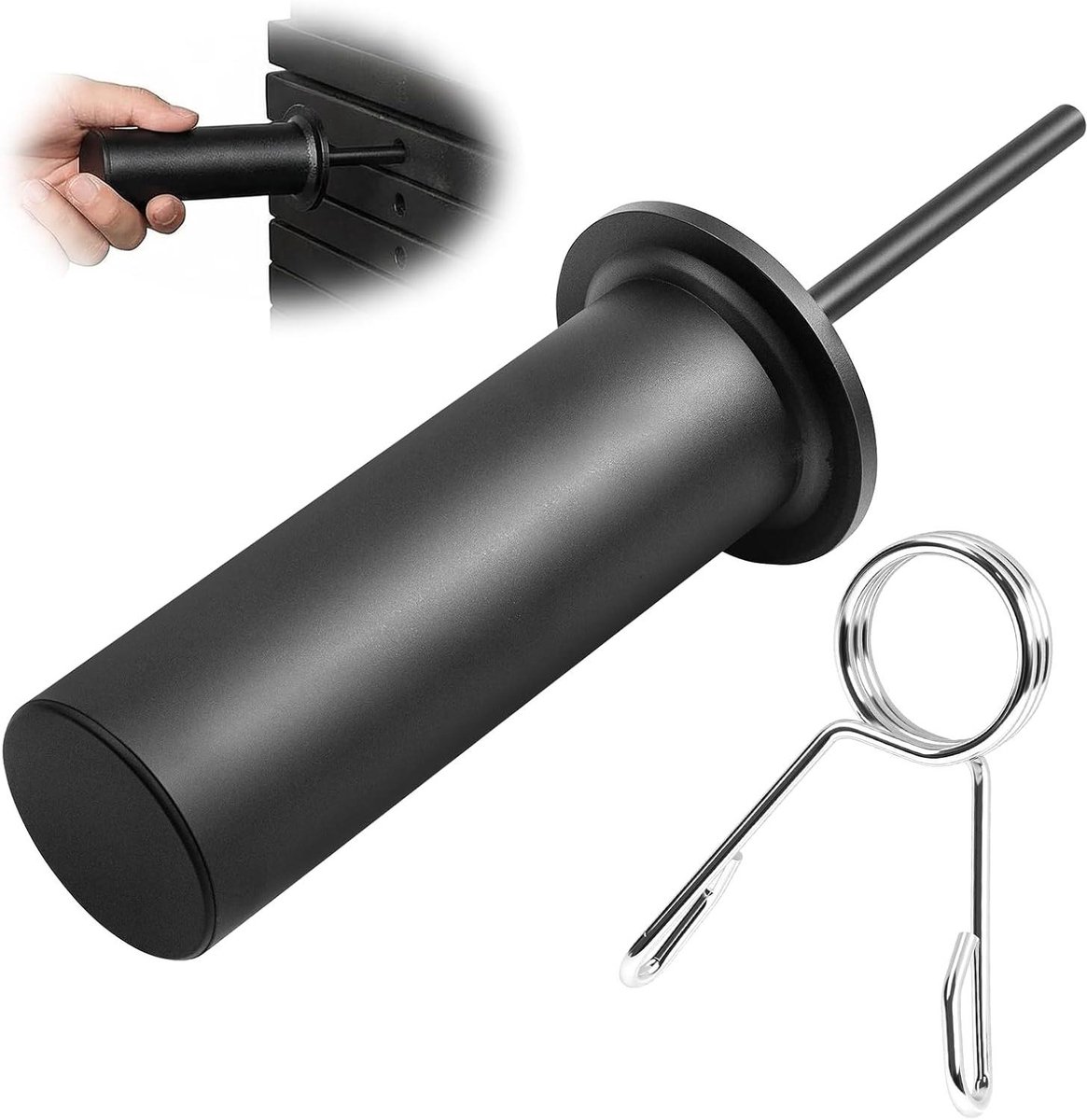 Gewichtsstift - Gewichtspin Gympin - Krachtraining Aanpassen - Veerklem Inclusief - 8mm x 110mm - Zwart Zilver