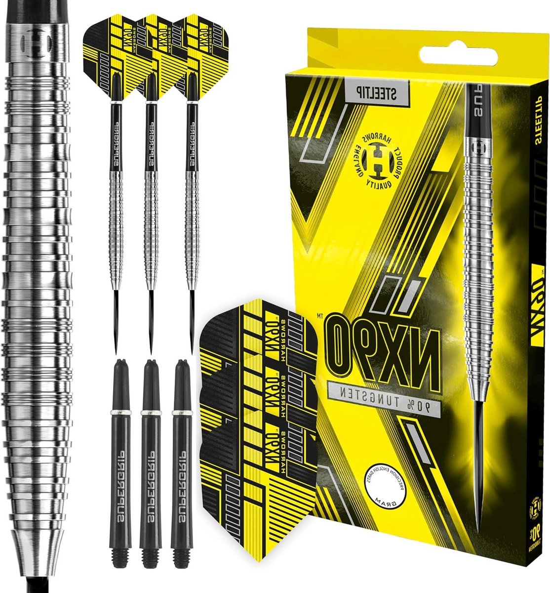 Stalen Darts Set - Dartpijlen Wolfraam - Precisie Werpen - 90% Wolfraam - 25 gram - Zwart