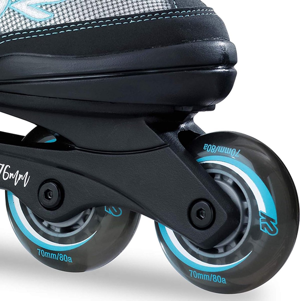 Kinderskeelers - Inline skates meisjes - Vrijetijdsgebruik - Verstelbare pijpen - L (EU 35-40) - Zwart grijs lichtblauw