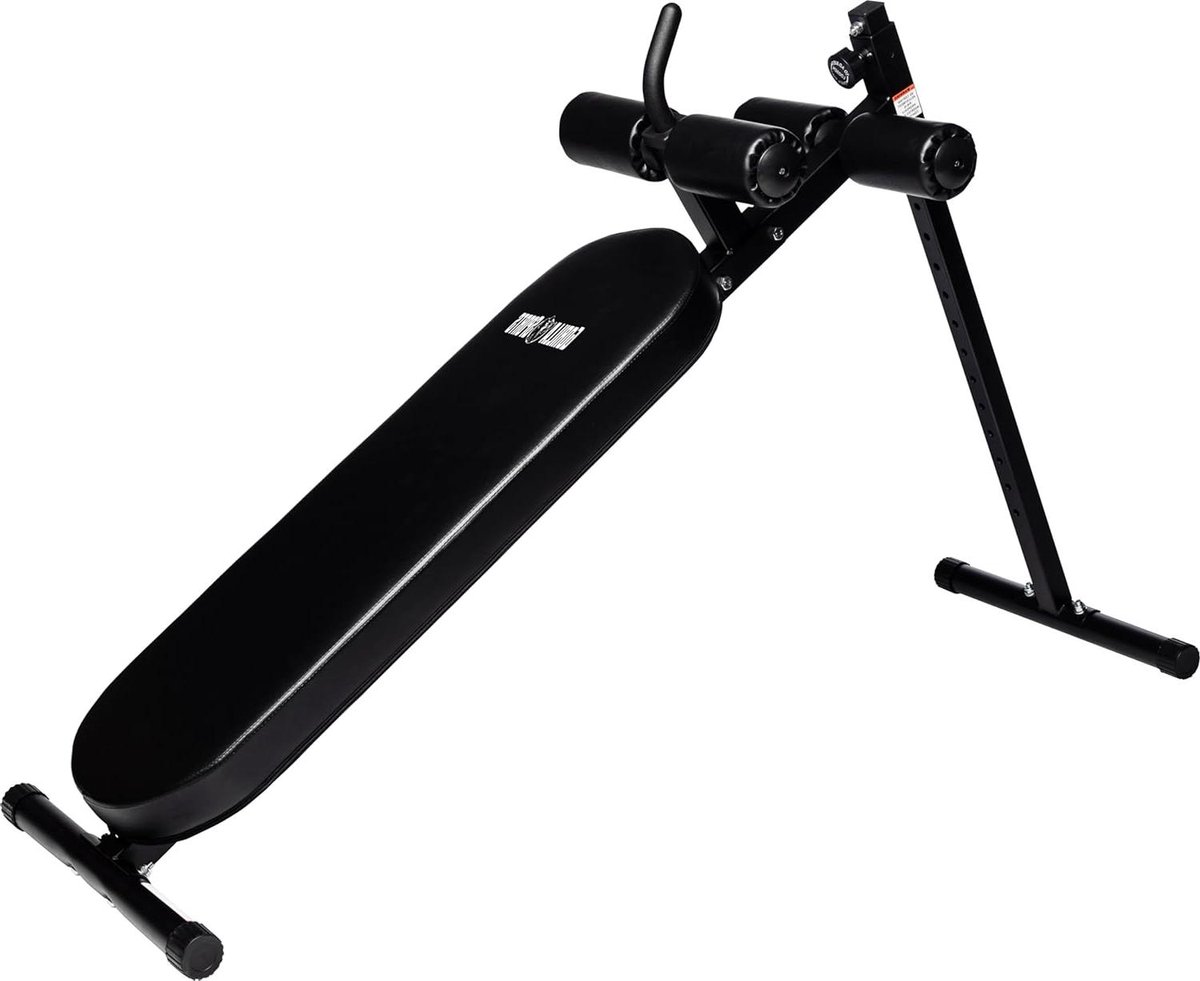 Sit Up Bank - Buikspierbank Trainingsbank - Thuis Fitness - Verstelbare Hoek - 169 x 55 x 103 cm - Zwart