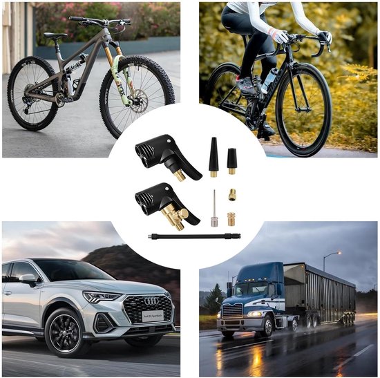 Ventieladapter Set - Fietspomp Adapter - Banden Oppompen - Universele Compatibiliteit - 5 Stuks - Zwart en Geel — afbeelding 4