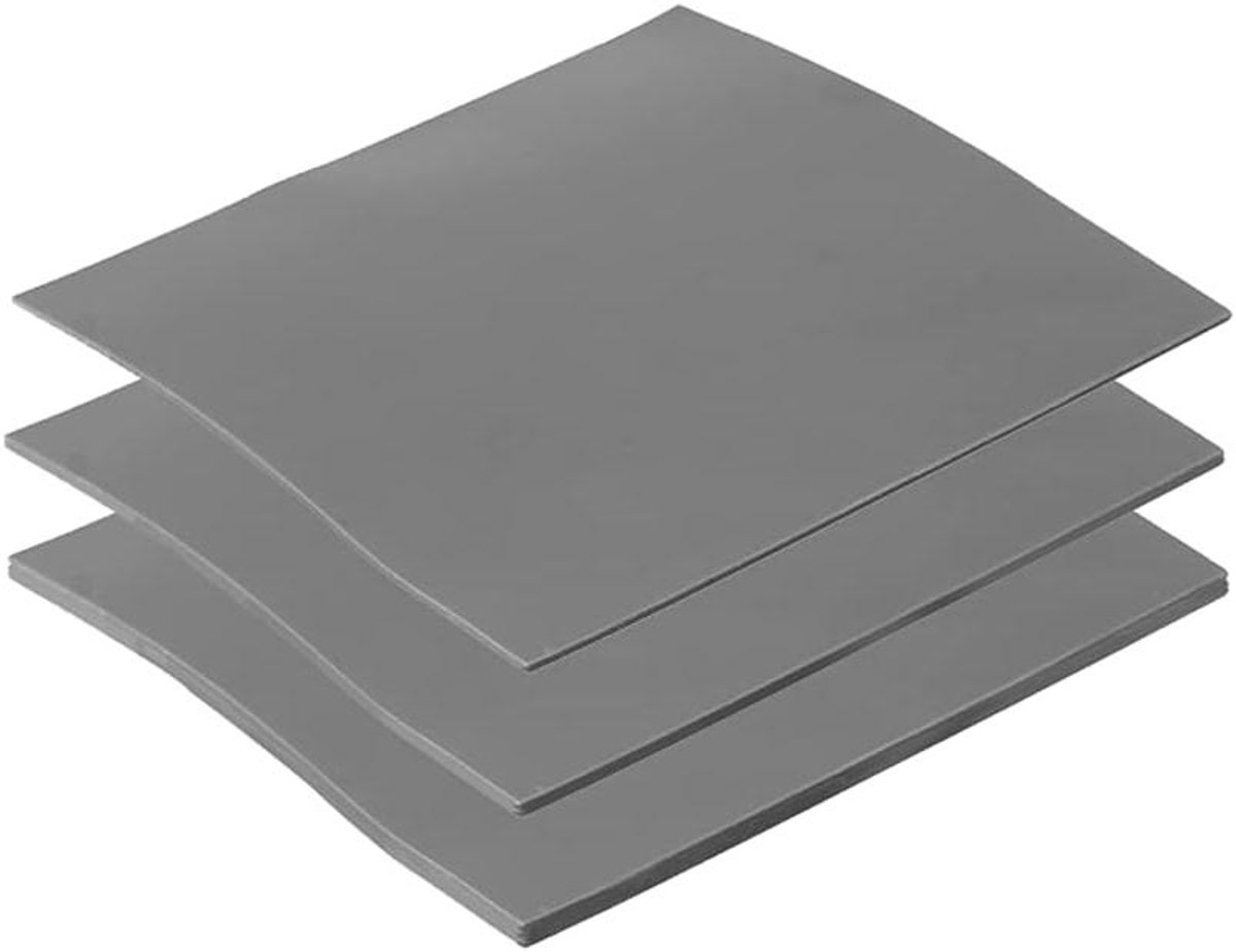 Thermische Pads - Koelpads Laptop - Koeling Verbeteren - Hoge Geleidbaarheid 12.8W/mK - 100x100mm 3 Dikte - Grijs