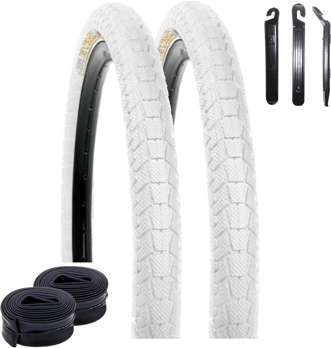 Fietsbanden Set - Banden en Binnenbanden - Fietsen Onderhoud - Set van 2 - 20 Inch 50-406 - Wit