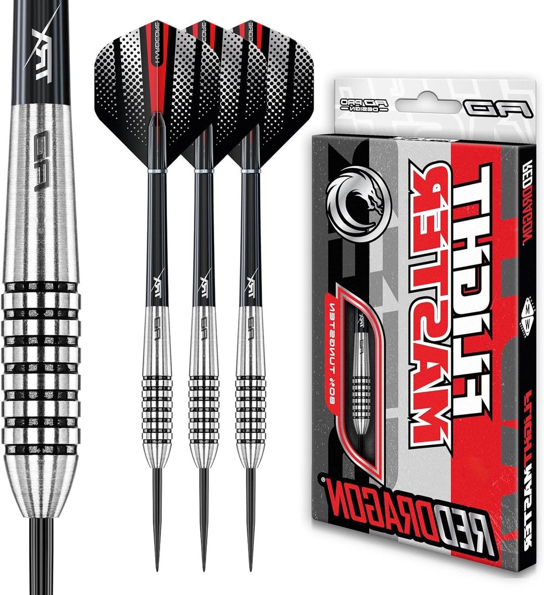 Wolfraam Darts - Dartpijlen Set - Precisie Werpen - 80% Wolfraam - 24 g - Zwart Zilver