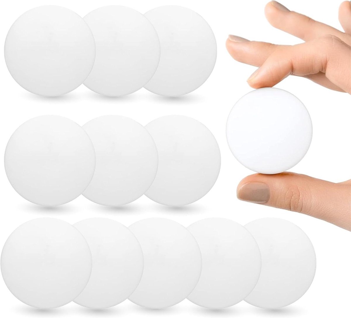 Deurstoppers - Muur- en deurbeveiliging - Bescherming tegen stoten - Duurzaam rubber materiaal - Diameter 4 cm - Wit