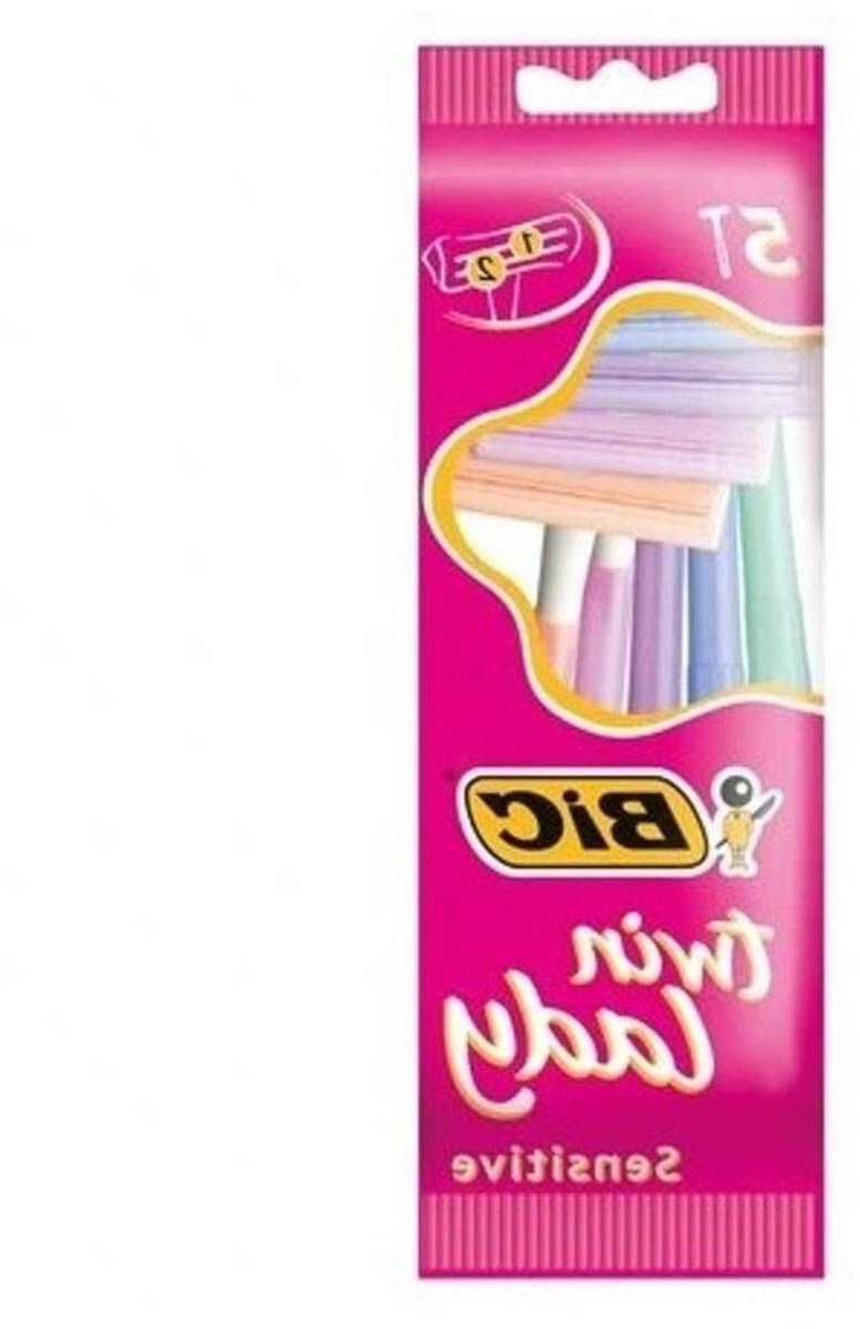 Scheermesjes Twin Lady - Wegwerpscheermesjes Vrouwen - Gladde Huid - Dubbele Mesjes - 5 stuks - Blauw