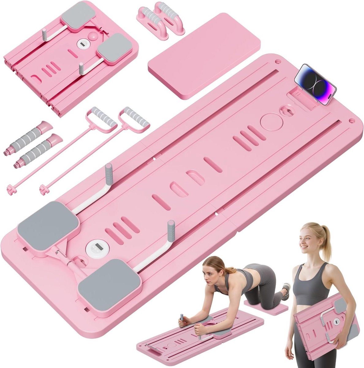 5-in-1 Opvouwbaar Pilates Reformer Board voor Full Body Training
