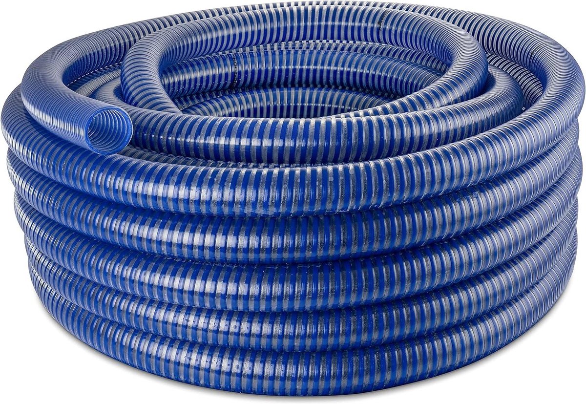 Zuigslang PVC - Drukslang Tuinslang - Water Verplaatsen - Kinkbestendig - 30 meter - Blauw transparant