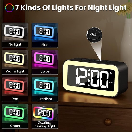 Lichtwekker Kinderen - Digitale Wekker - Wakker Worden - RGB Kleuren - 8.8 x 3.81 x 5.5 cm - Niet gespecificeerd — afbeelding 4