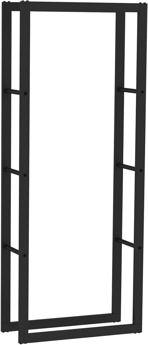 Brandhoutrek - Stapelrek Hout - Hout Opslaan - Gepoedercoat Metaal - 150x25x60 cm - Zwart