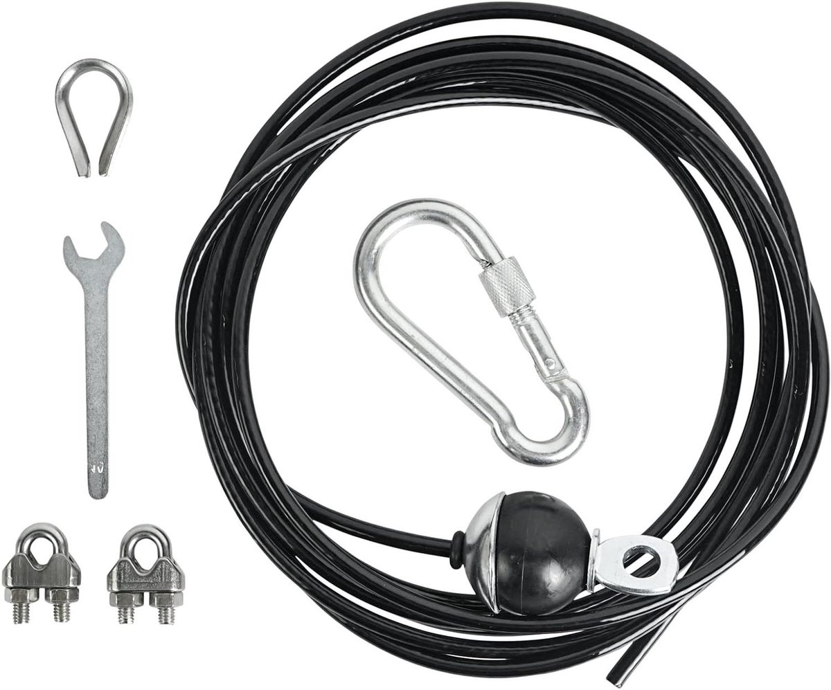 Vervangende Fitnesskabel - Gymkabel Katrolkabel - Kracht Training - Verstelbare Lengte - 157 inch - Zwart