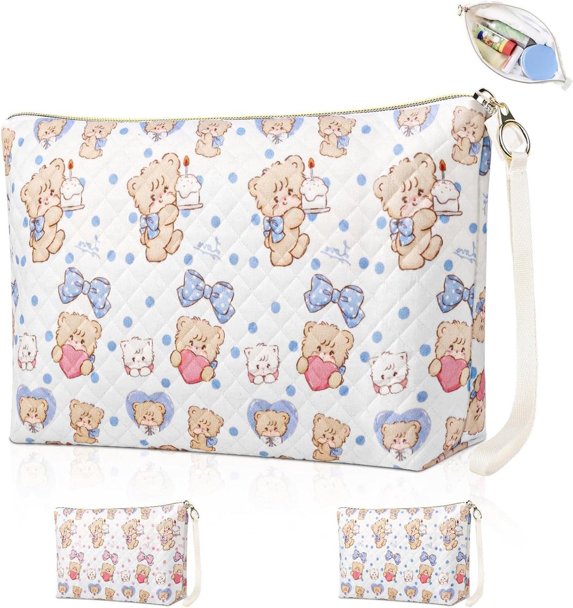 Opbergtasje Luiers - Cosmeticatasje Baby - Babyverzorging Onderweg - Met Rits - 29 x 17 x 7 cm - Blauw