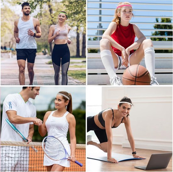 6 Pcs Sports Anti Slip Haarbanden - Mannen Hoofdbanden - Elastische Haarbanden Voor Jongens - Niet-slip Hoofdbanden Voor Vrouwen - Dunne Mannen Haarbanden - Kinderen Voetbal Haarbanden - Vrouwen Haarbanden van Merkloos	 — afbeelding 4