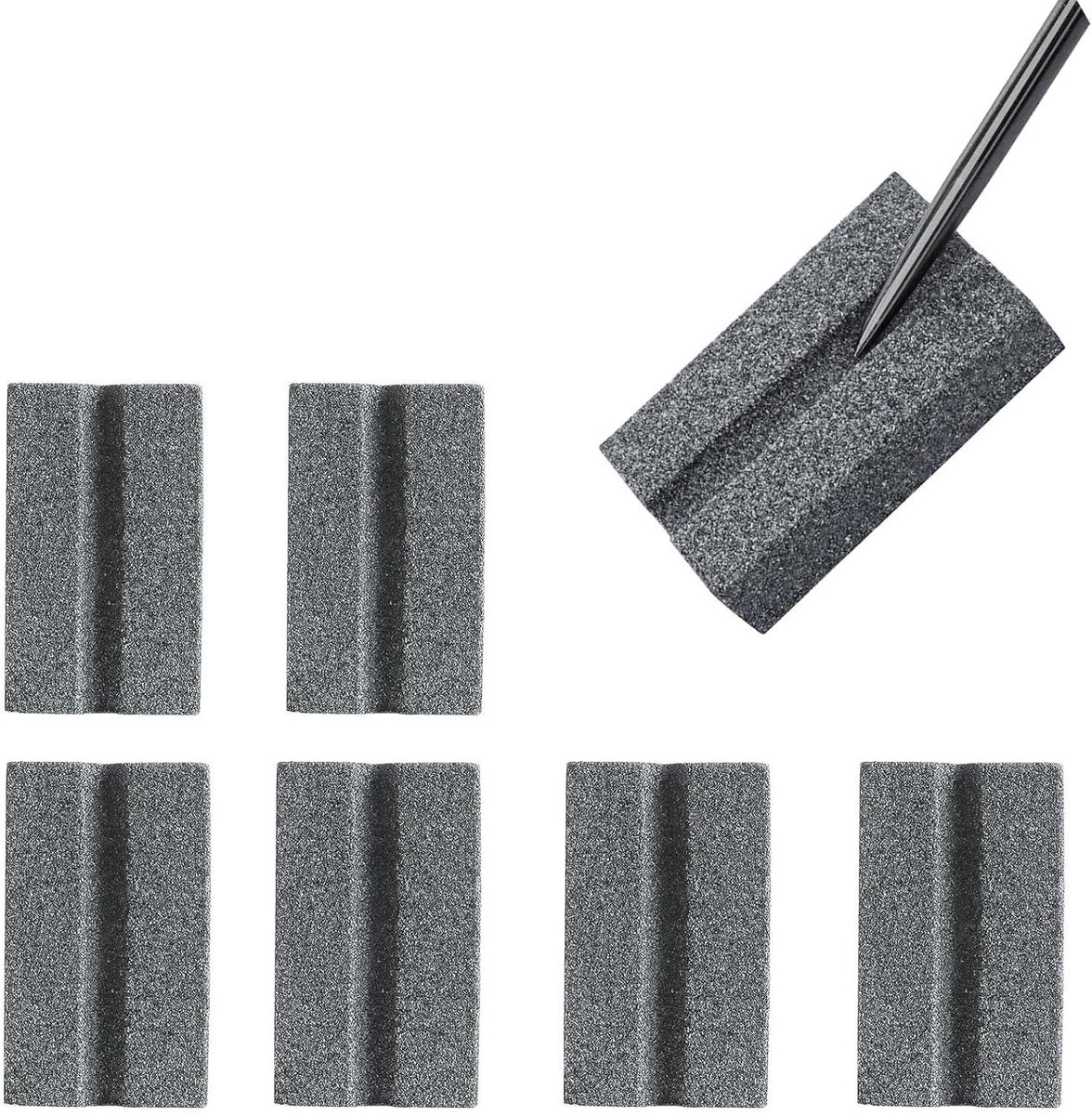 Dart Slijpsteen - Punt Slijper - Dartpunten Onderhoud - V-Groef Ontwerp - 25 x 15 x 6 mm - Grijs