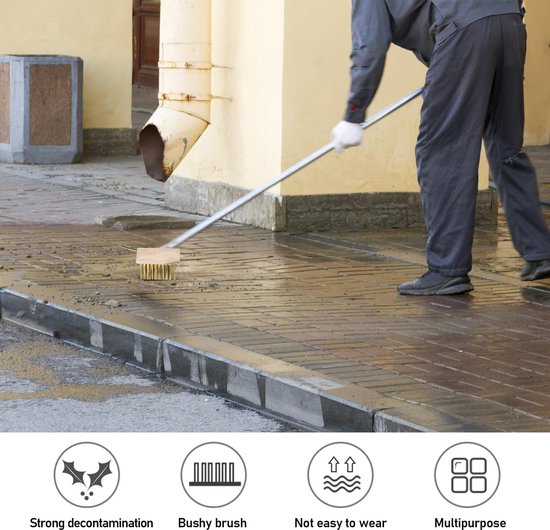 Onkruidborstel met stalen borstels, voegenborstel met haken, tuinbezem, stalen borstel, voegenreiniger, stalen borstels, voor mos en onkruid reserveborstels — afbeelding 4