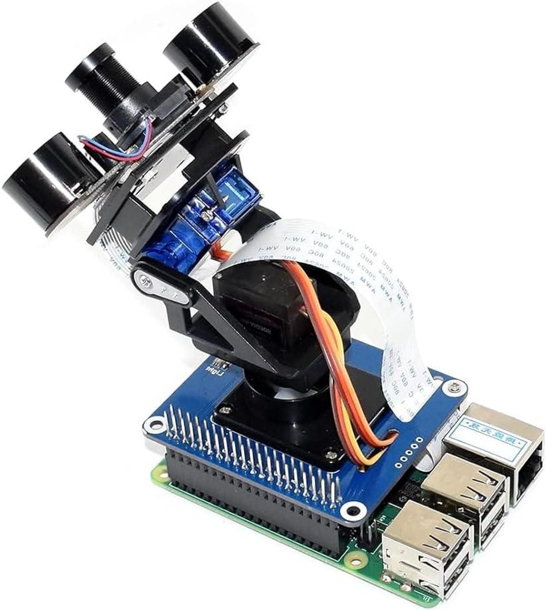 Pan-Tilt HAT - Camera Bewegingsmodule - Camera Beweging Sturen - Geïntegreerde Lichtsensor - 56.6 mm x 65 mm - Zwart
