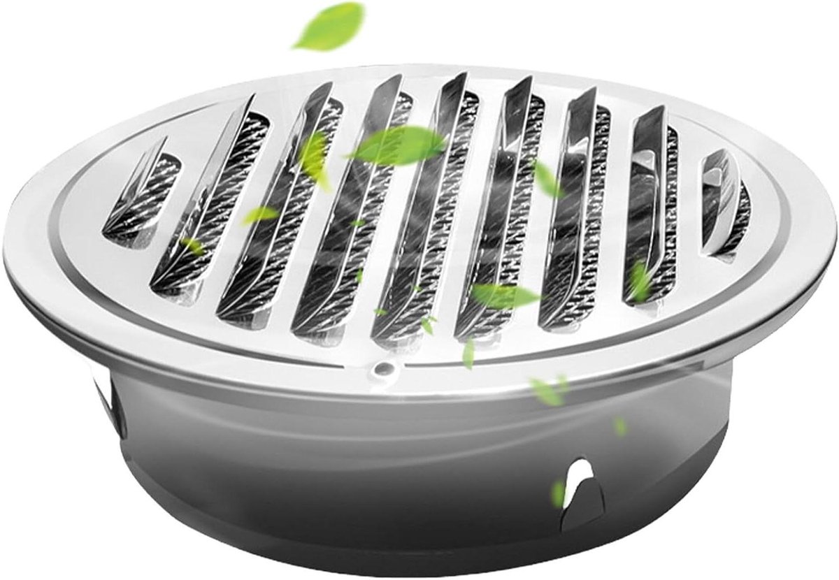 Ventilatierooster RVS - Ontluchtingskap Afvoerlucht - Luchtstroming Verbeteren - Insectenb