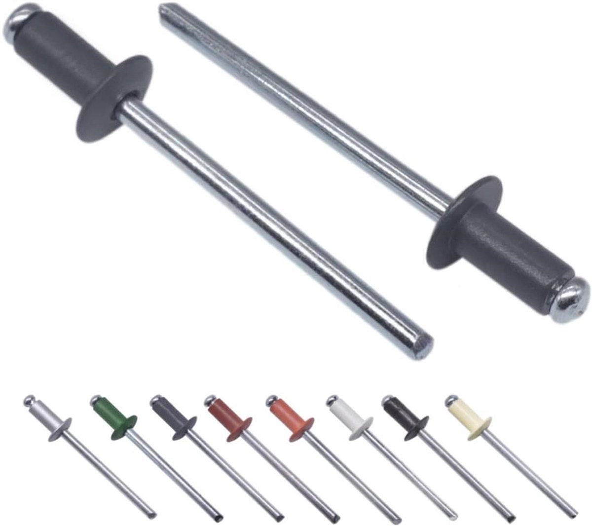 Blindklinknagels - Popnagels Klinknagels - Metaal Verbinden - Aluminium Huis Staal - 4 x 8 mm - Antracietgrijs