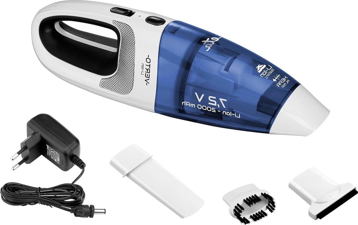 Draadloze Handstofzuiger - Kleine Stofzuiger - Snel Opruimen - Zonder Stofzak - 7.2 Volt - Blauw