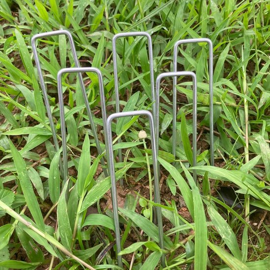 Gegalvaniseerde U-vormige tuinharingen 150 mm voor onkruidbestrijding — afbeelding 4