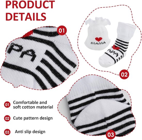 Baby Sokken Wanten - Baby Accessoires - Bescherming Baby - Zacht Katoen - 0-6 Maanden - Wit — afbeelding 5