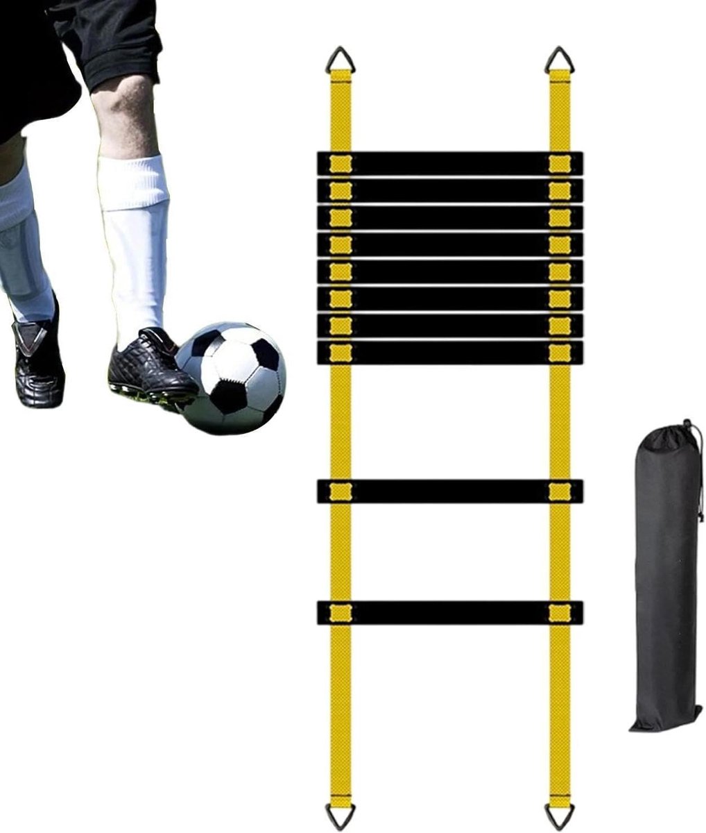 Snelheidsladder - Voetbal Ladder - Coördinatie Verbeteren - Montagevrij Ontwerp - 5 meter - Geel