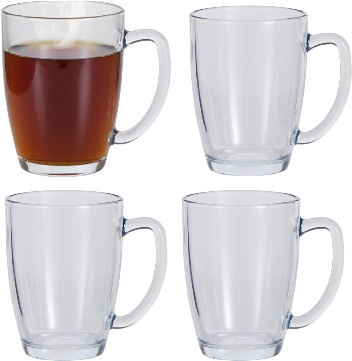 Secret de Gourmet Theeglazen Assam - set van 4x - 390 ml - 12 cm - gehard transparant glas - koffie en thee glas