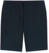 Donkerblauwe pyjamabroek met elastische tailleband, veter en blauw accent.