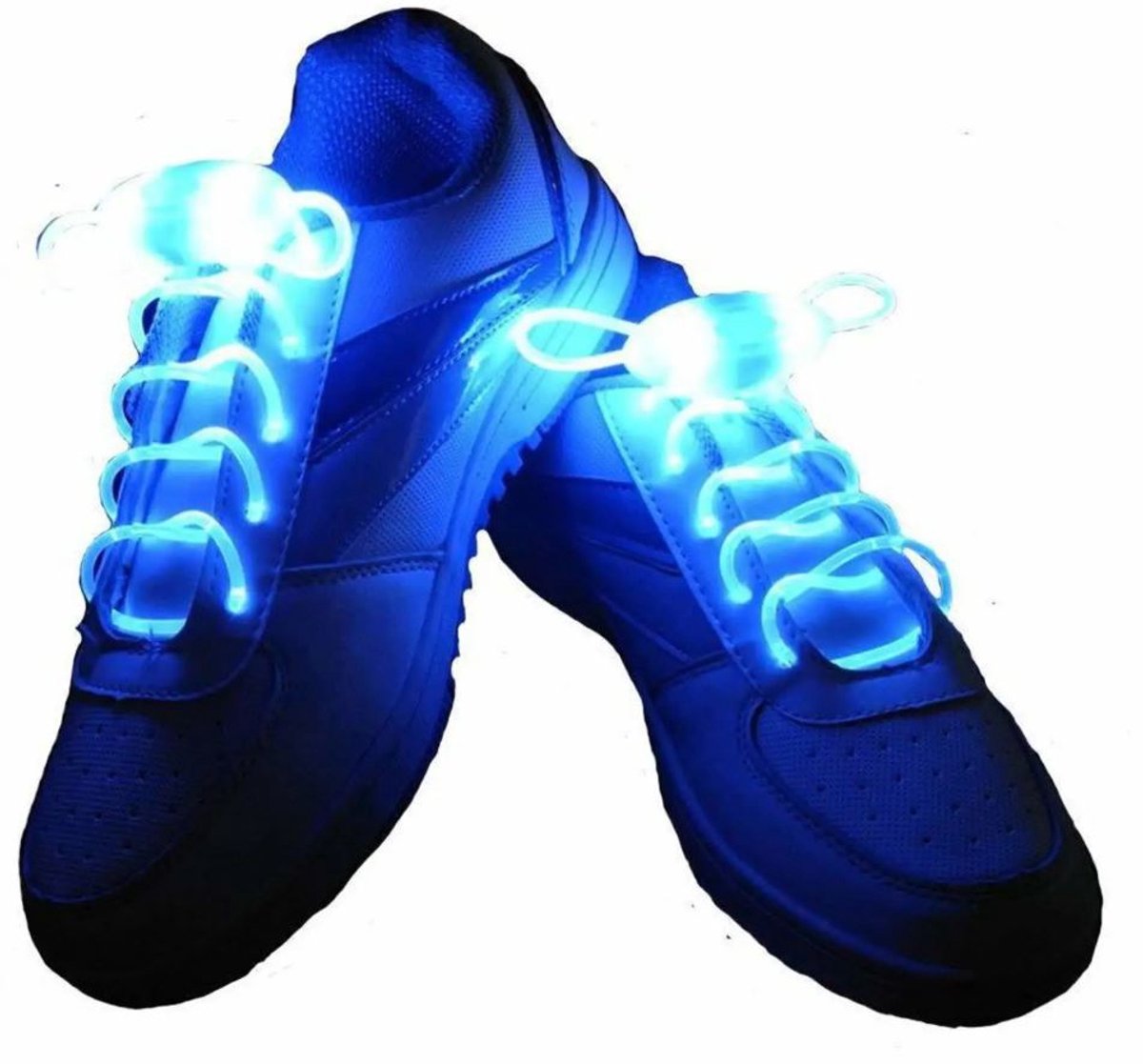 Veters LED - Lichtgevende veters - Opvallende veters - Schoenveters met verlichting - Glow in the dark veters - Coole veters - Schoenveters - Op batterijen - 80 cm - Blauw - Jonyx
