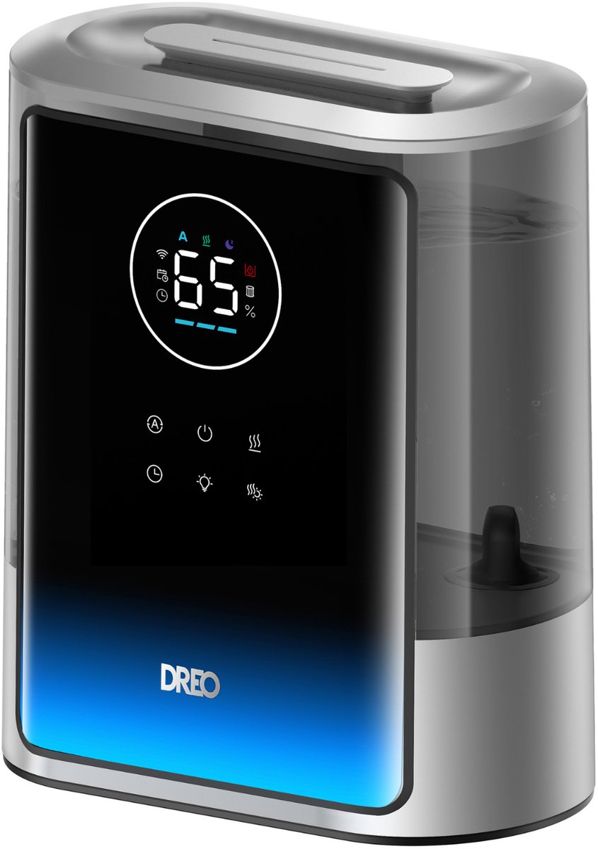 DREO 717S Luchtbevochtiger - 8 liter waterreservoir - Automatische meting - met App Ondersteuning - Zwart