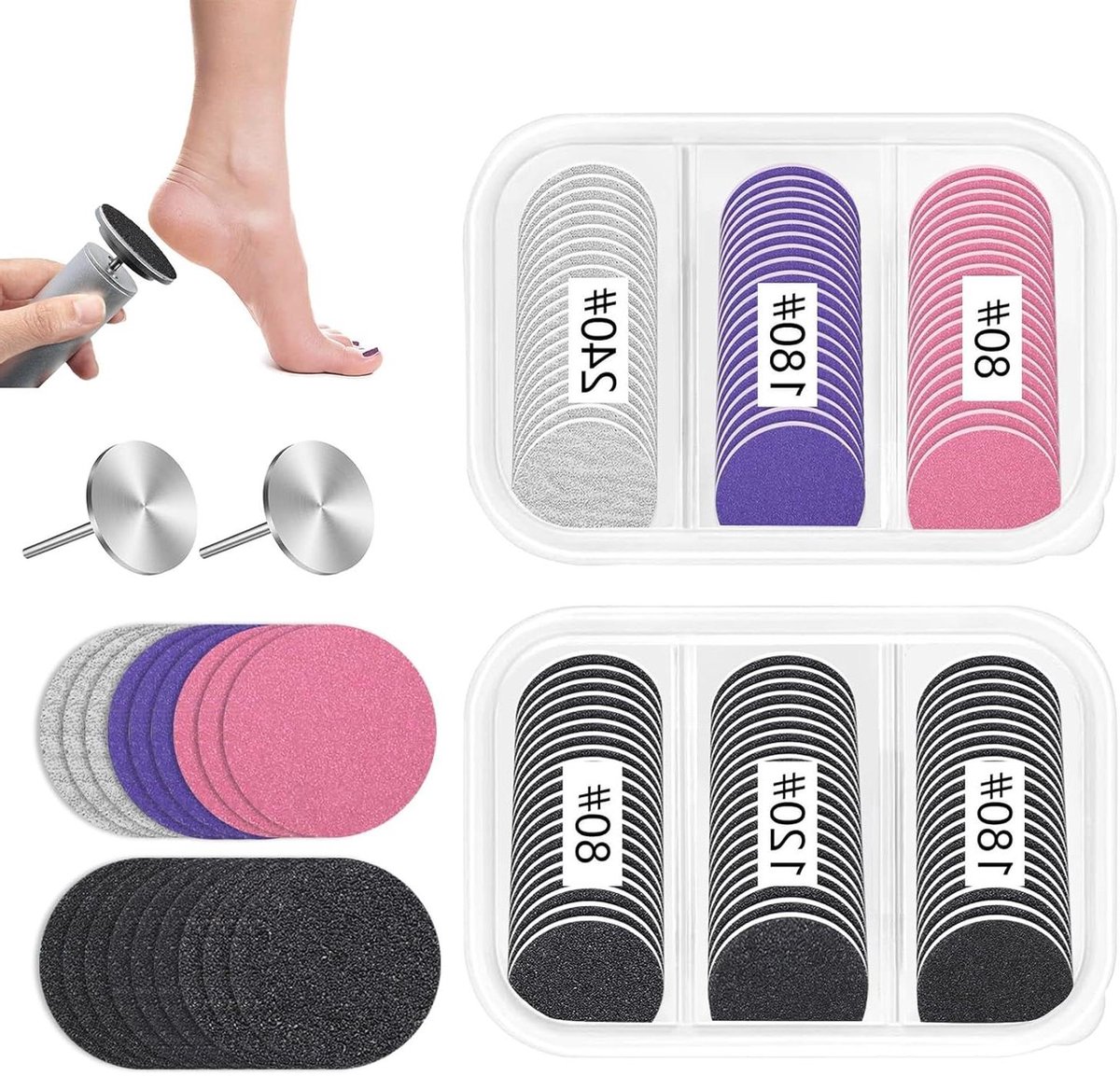 Schuurpapier Set - Nagelvijltjes - Voetverzorging - Complete set - 120 stuks - Gekleurd