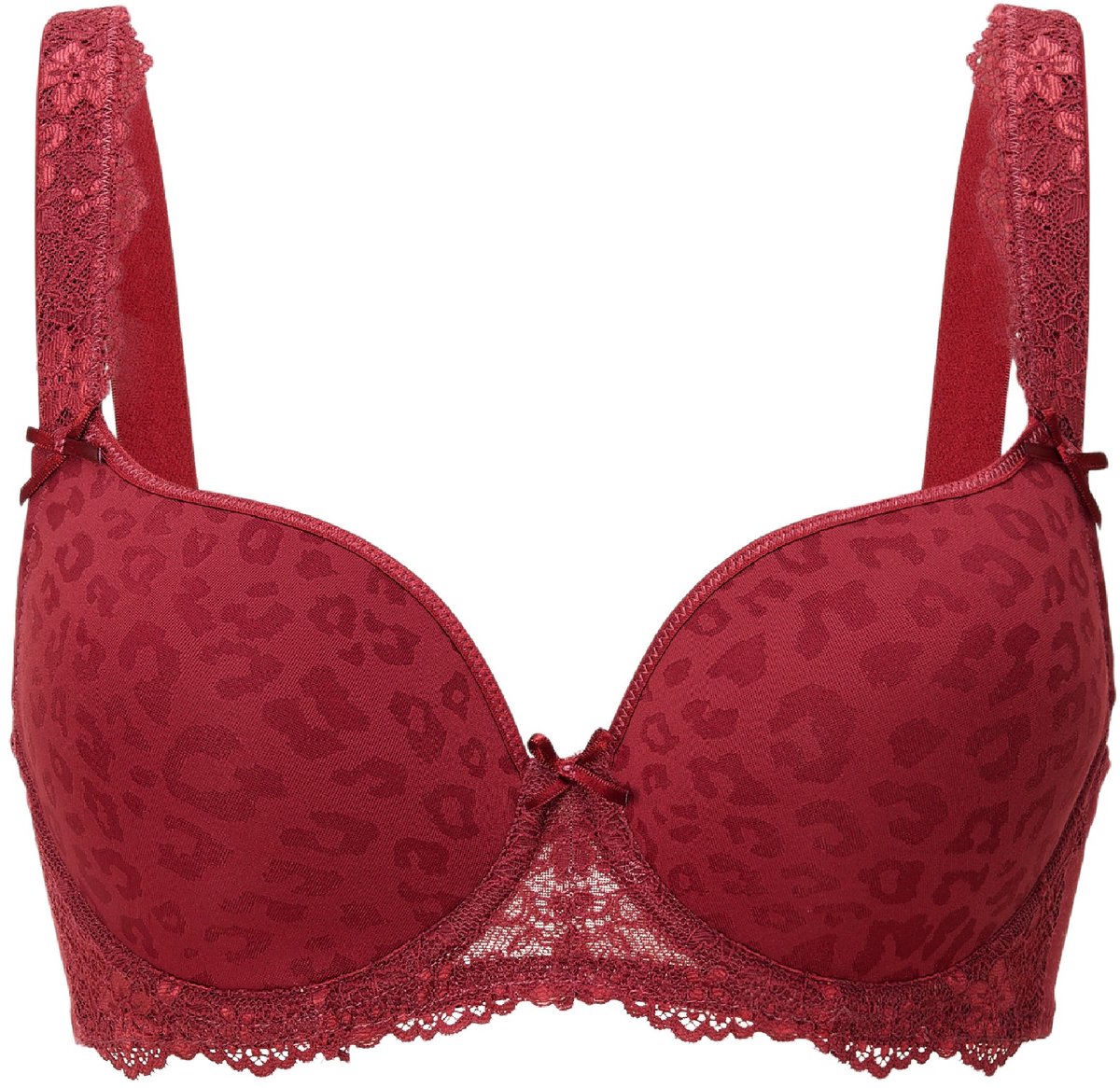 LingaDore DAILY T-Shirt BH - Plus Size Ruby wine jacquard