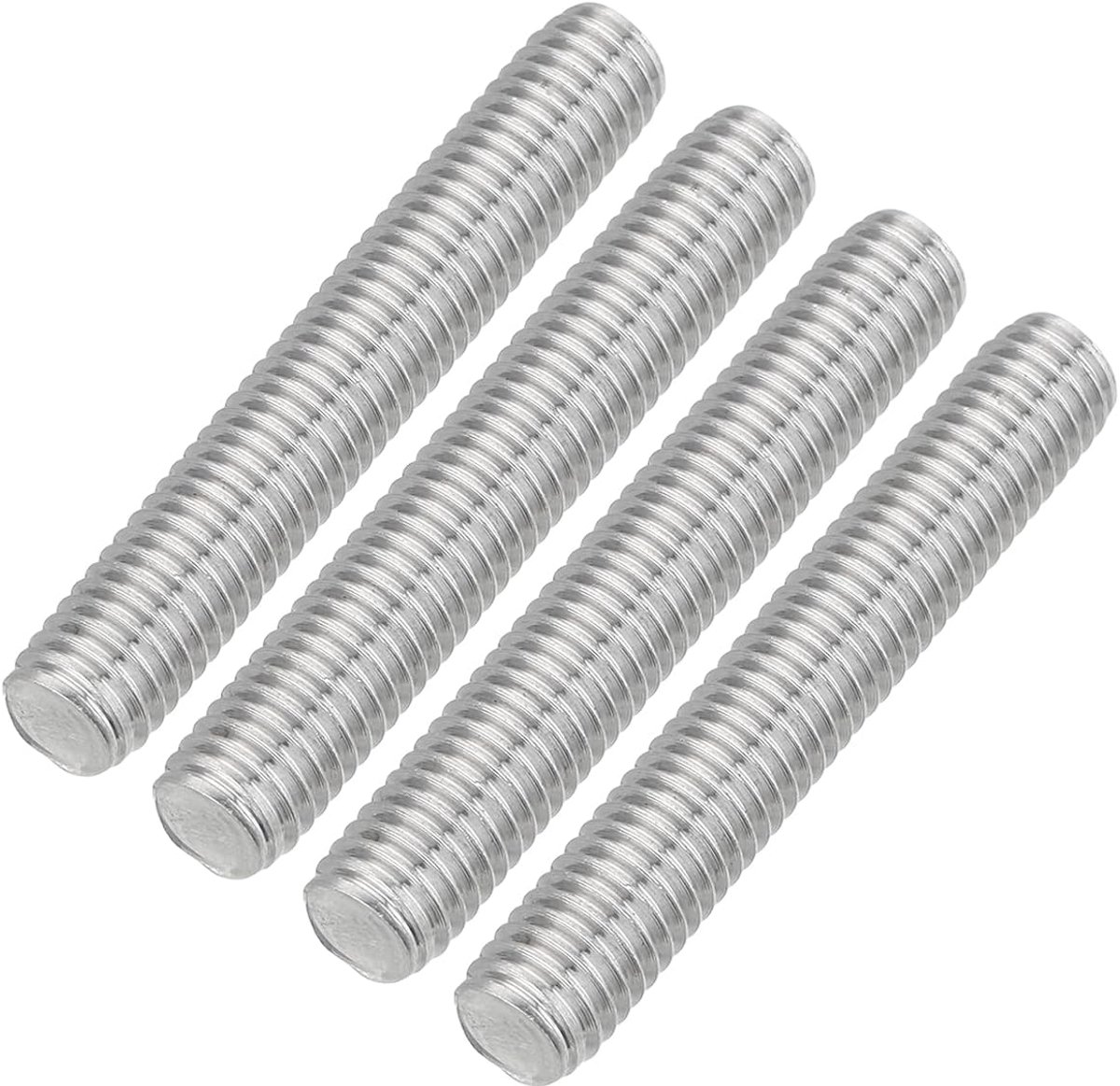 4 stuks draadstangen, M8 x 50 mm, 304 roestvrij staal, draadstang met metrische volledige schroefdraad, M8-1.25 schroefdraadpen voor meubel- en machinemontage