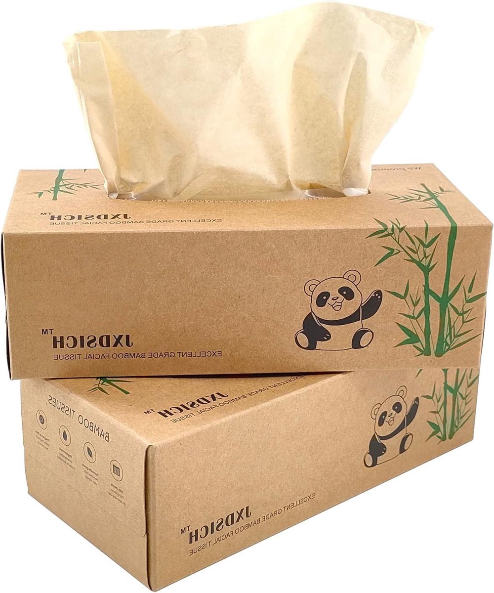 Bamboe Gezichtsweefsels - Zachte Tissues - Dagelijks Gebruik - Boomvrij Materiaal - 800 stuks - Natuurlijk Bruin
