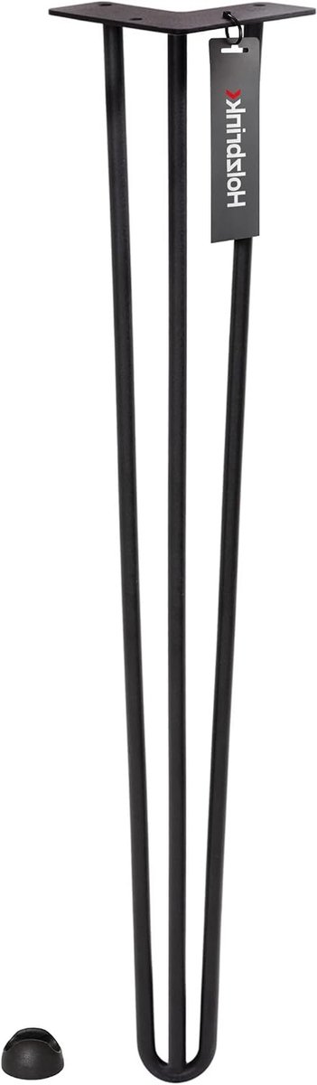 Tafelpoot Hairpin - Meubelpoten Staal - Doe-het-zelf Meubels - 3-Stangen Ontwerp - 100 cm - Diep Zwart