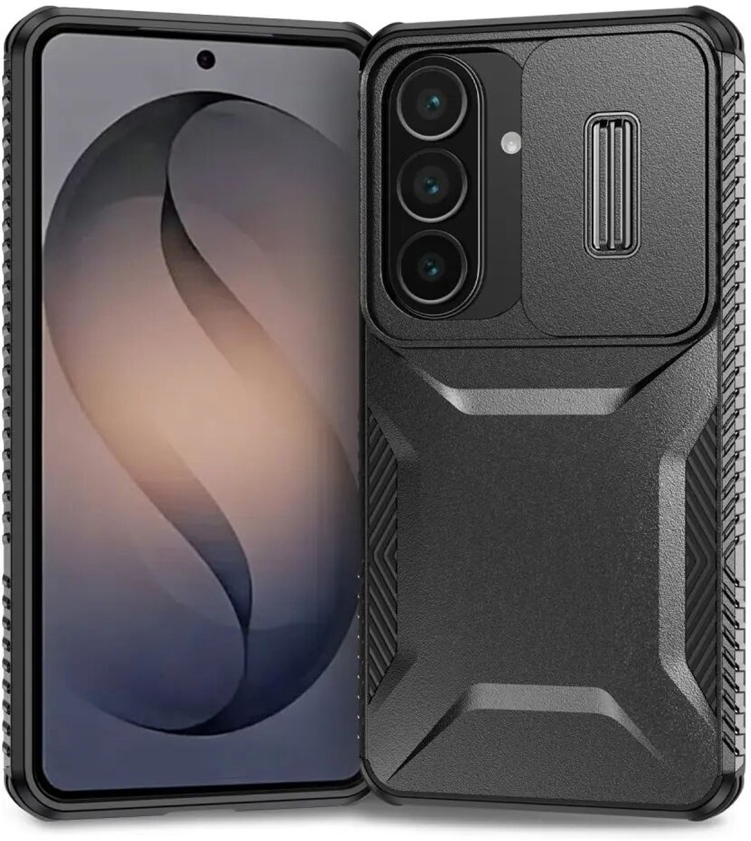 Hoesje Geschikt voor Samsung Galaxy S26 | Back Cover met Camera Slider | Schokbestendige Case | Camera Cover | Stevig | Zwart