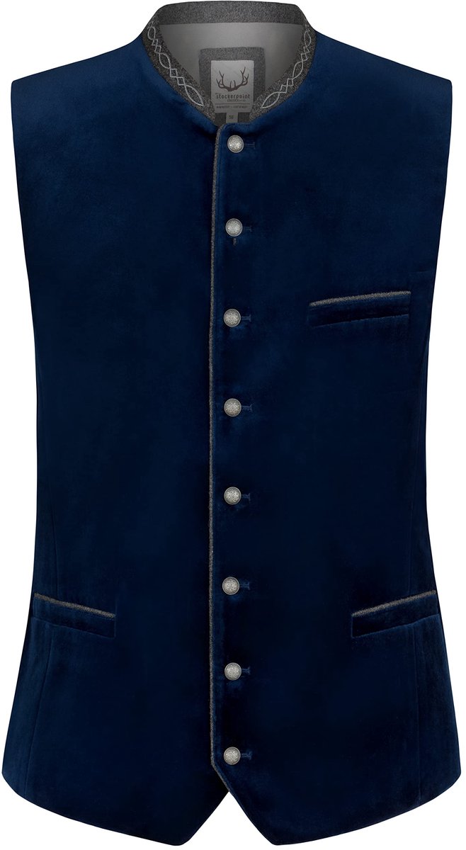 Stockerpoint Lorenzo klederdrachtvest voor heren, blauw, 52 - ShopVlot