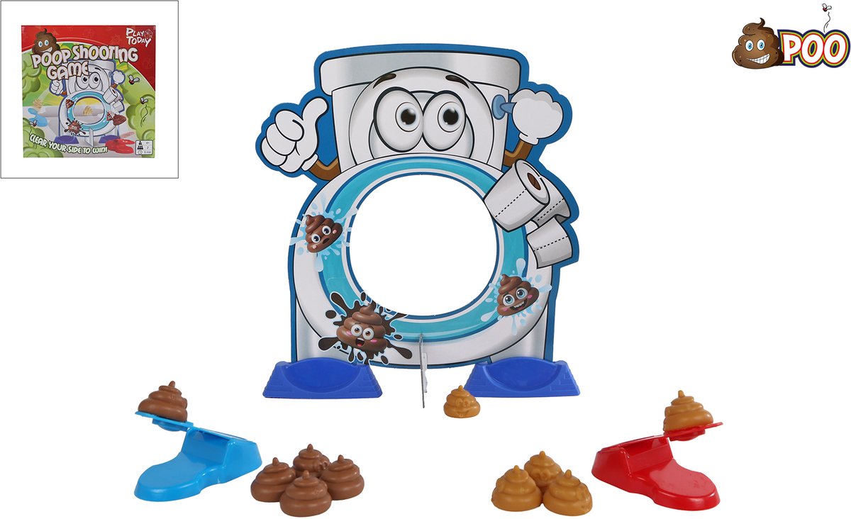 Play Today Poep Schiet Spel - Schiet de poep in het toilet - Fop drol - Nep Drol - Nep Poep