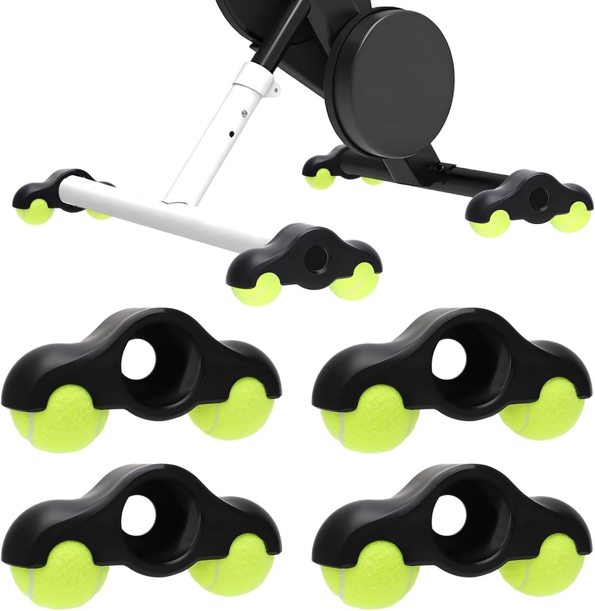 Rocker Plate Voeten Set van 4 Stuks voor Indoor Fietstrainer, Wobble Plate met Tennisballen voor Intensieve Trainingssessies