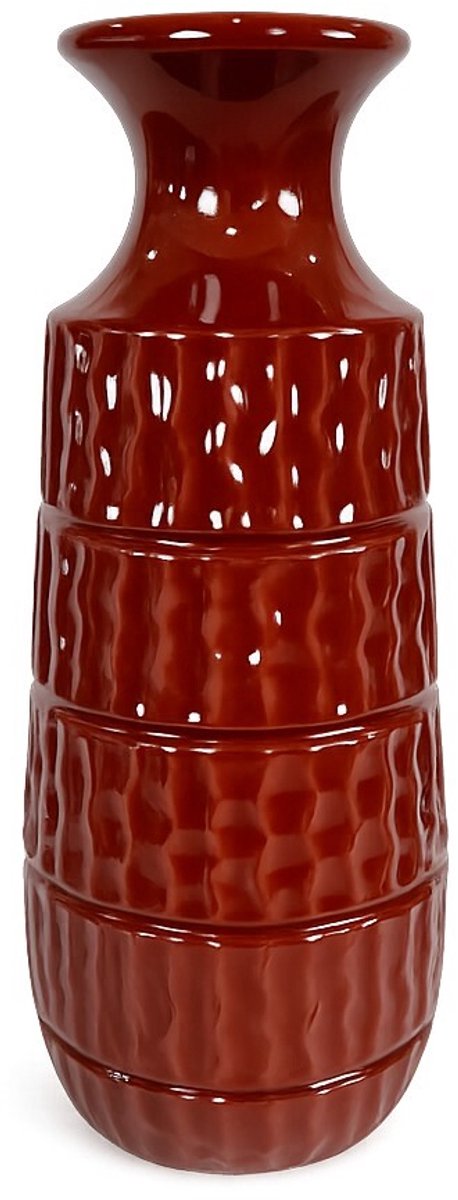 Aardewerk vaas Aztec burgundy M
