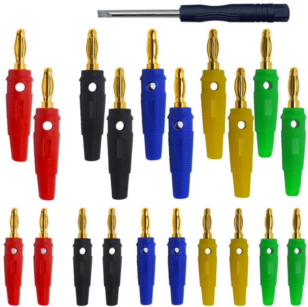 Banaanstekker - Groen - 4 mm - Verguld Metaal - Voor Audiokabels