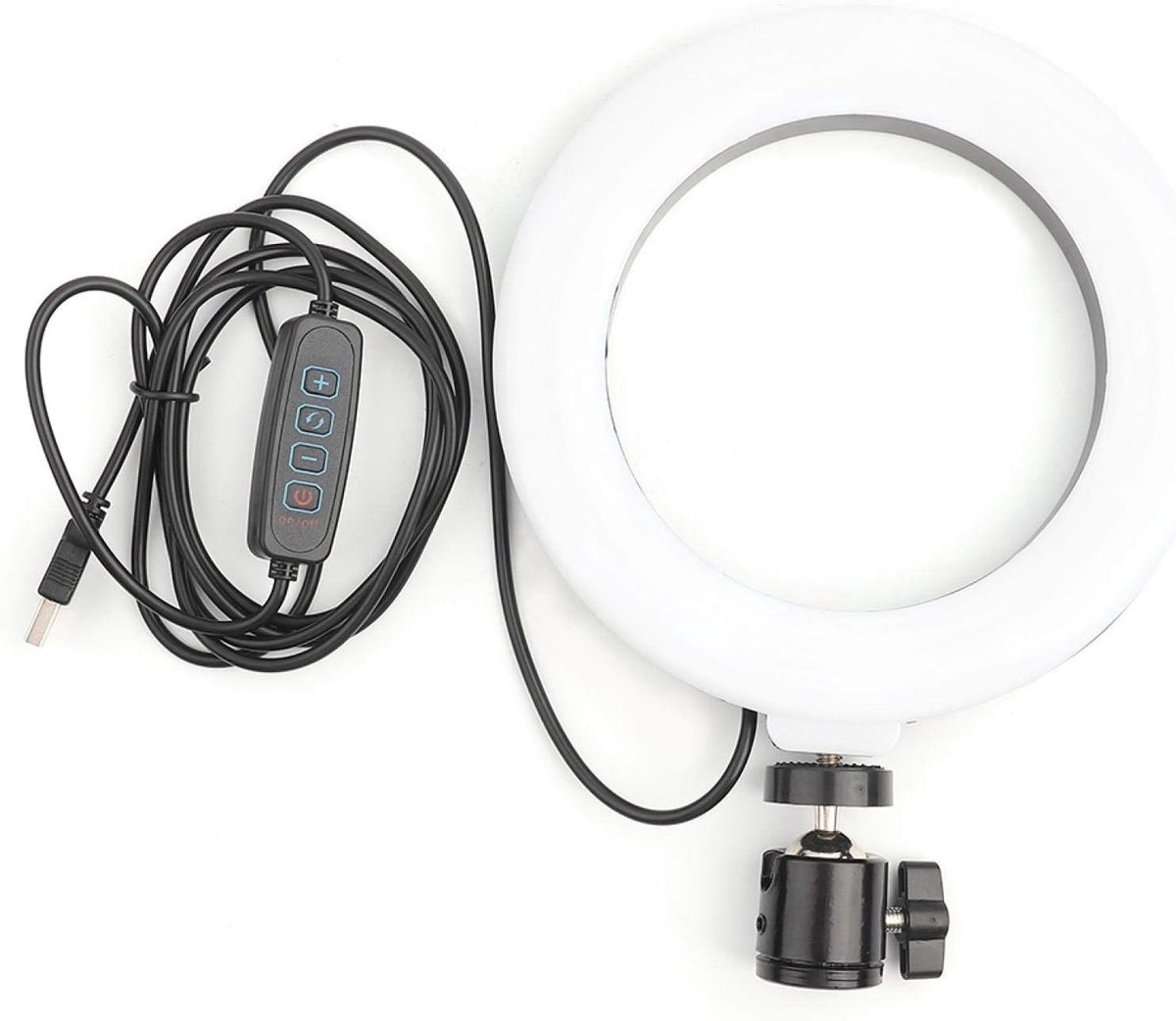 LED-ringlicht - Wit - 6 inch - Dimbare USB-verlichting voor Make-up en Livestreaming
