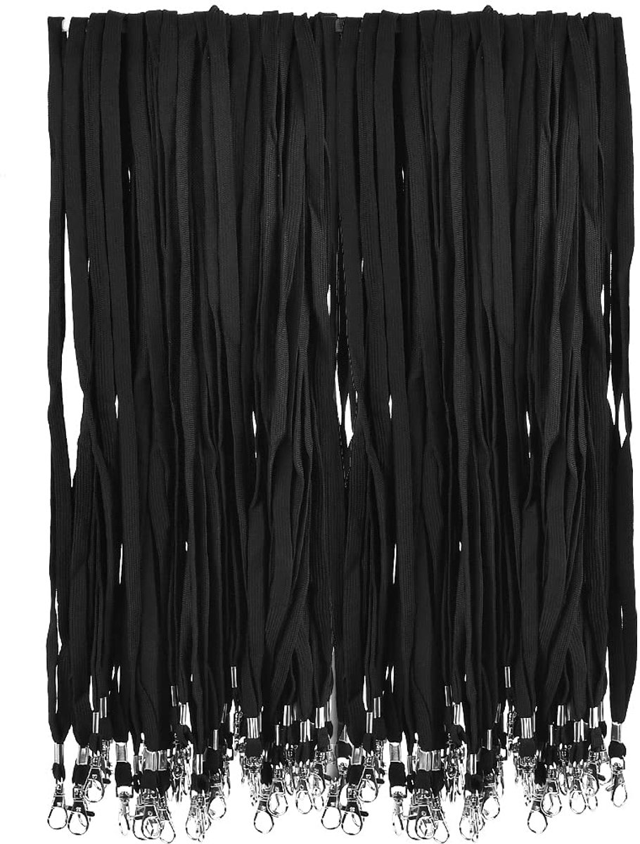 45 cm Lanyards - 100 Stuks Nackenband met Karabinerhaak voor ID-kaarten en Sleutels