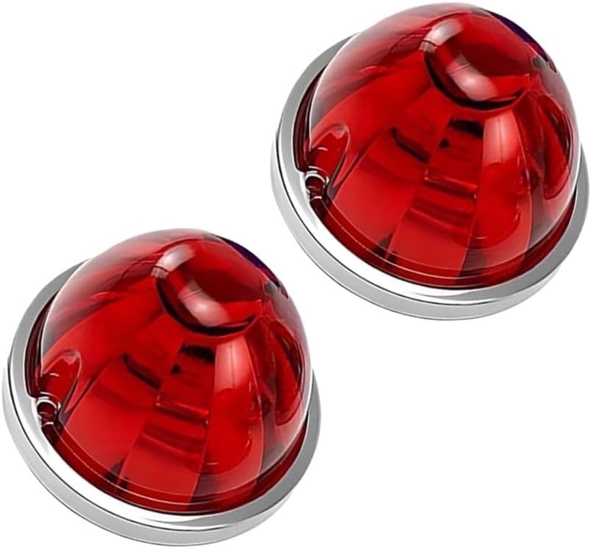 LED Zijmarkeringslampen voor Trailers en Voertuigen, Watermeloen Waarschuwingslamp, 12V-24V DC, Constant Rood Licht, Set van 2 Stuks, Veiligheid en Zichtbaarheid
