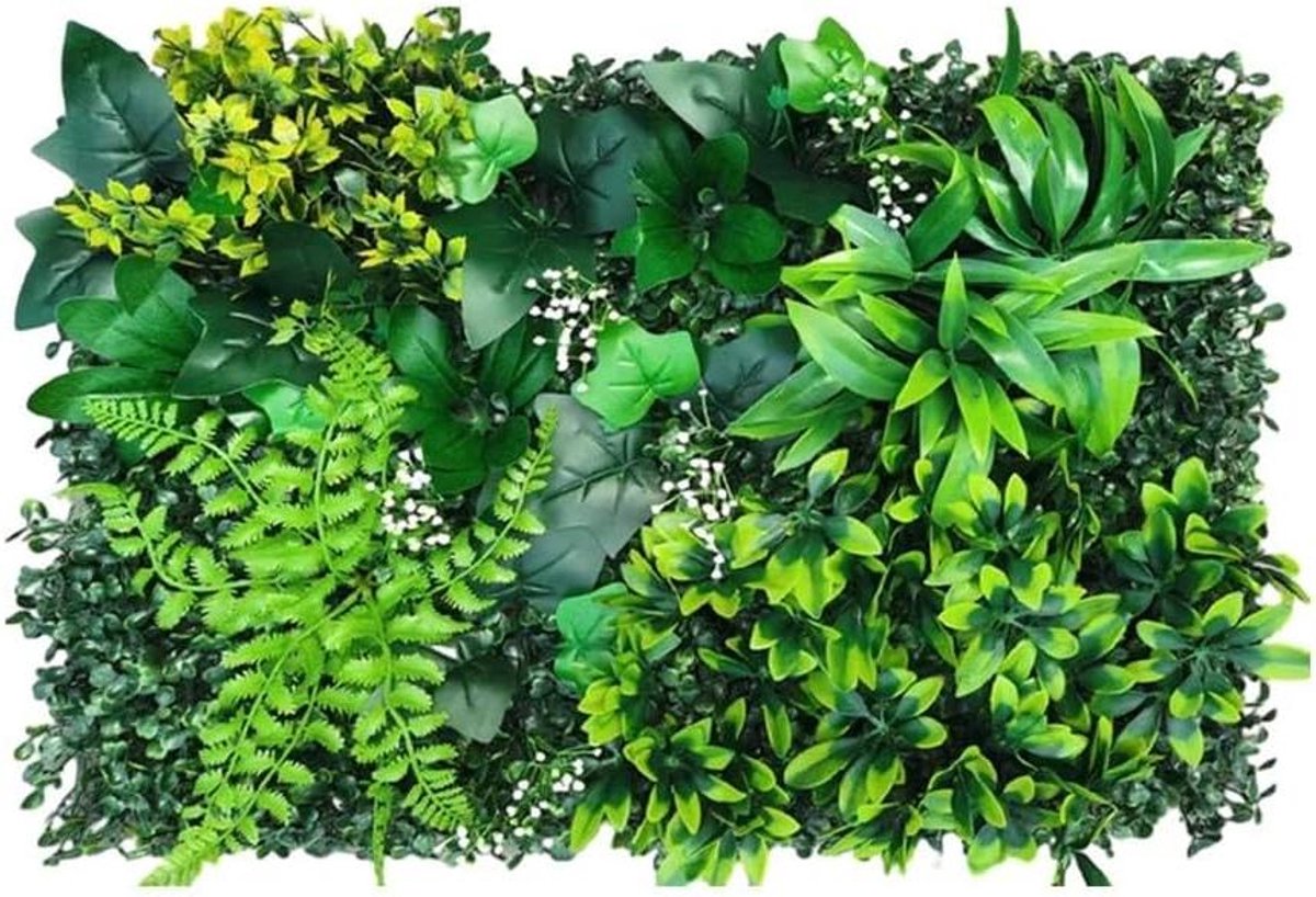 Kunstgazonwand - Groene plantenwand - Ruimte decoreren - Weerbestendig - 40x60 cm - Groen