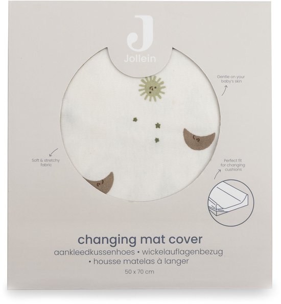 Jollein Wickelauflagenbezug Jersey 50x70cm - Over the Moon — afbeelding 4