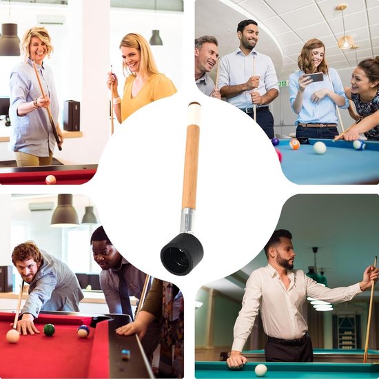 Krijthouder Biljart - Keu Accessoire - Spel Verbeteren - Twee Functies - 19 cm Lengte - Houtkleur — afbeelding 2